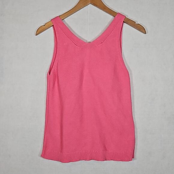 LOFT Pink Sleeveless Knit Button Front Sweater Tank Top - Picture 7 of 7